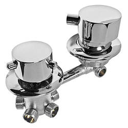 Змішувач для душової кабіни Ango BY-1020 відстань 80 мм 5 виходи хром латунь