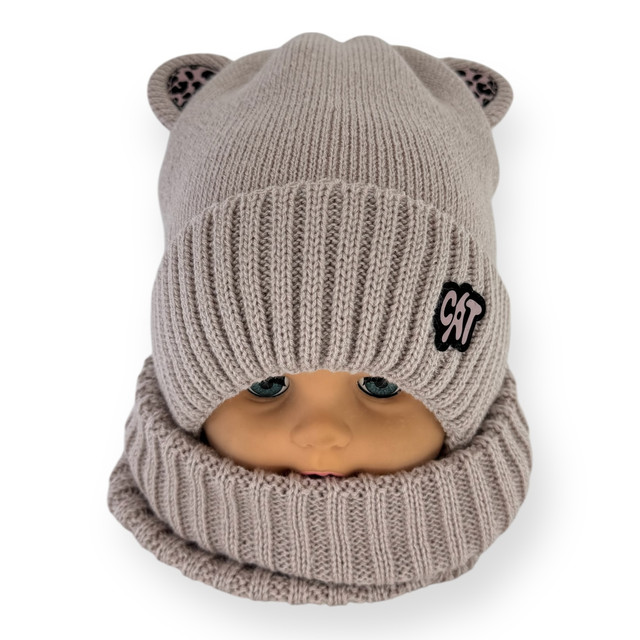 Детский комплект - шапка и шарф для девочки