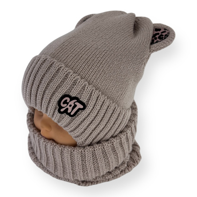 Детский комплект - шапка и шарф для девочки