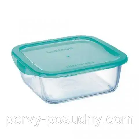 Контейнер харчовий Keep'N' квадратний з кришкою блакитною 1220 мл Luminarc P5520, фото 1