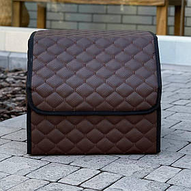 Органайзер у багажник з екошкіри, шоколадний, 35 см, сумка-органайзер в авто