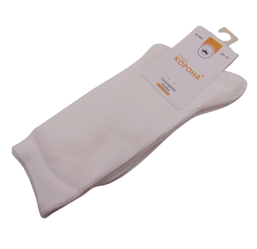 Високі кашемірові шкарпетки 36-41 молочні Корона 56115, фото 1