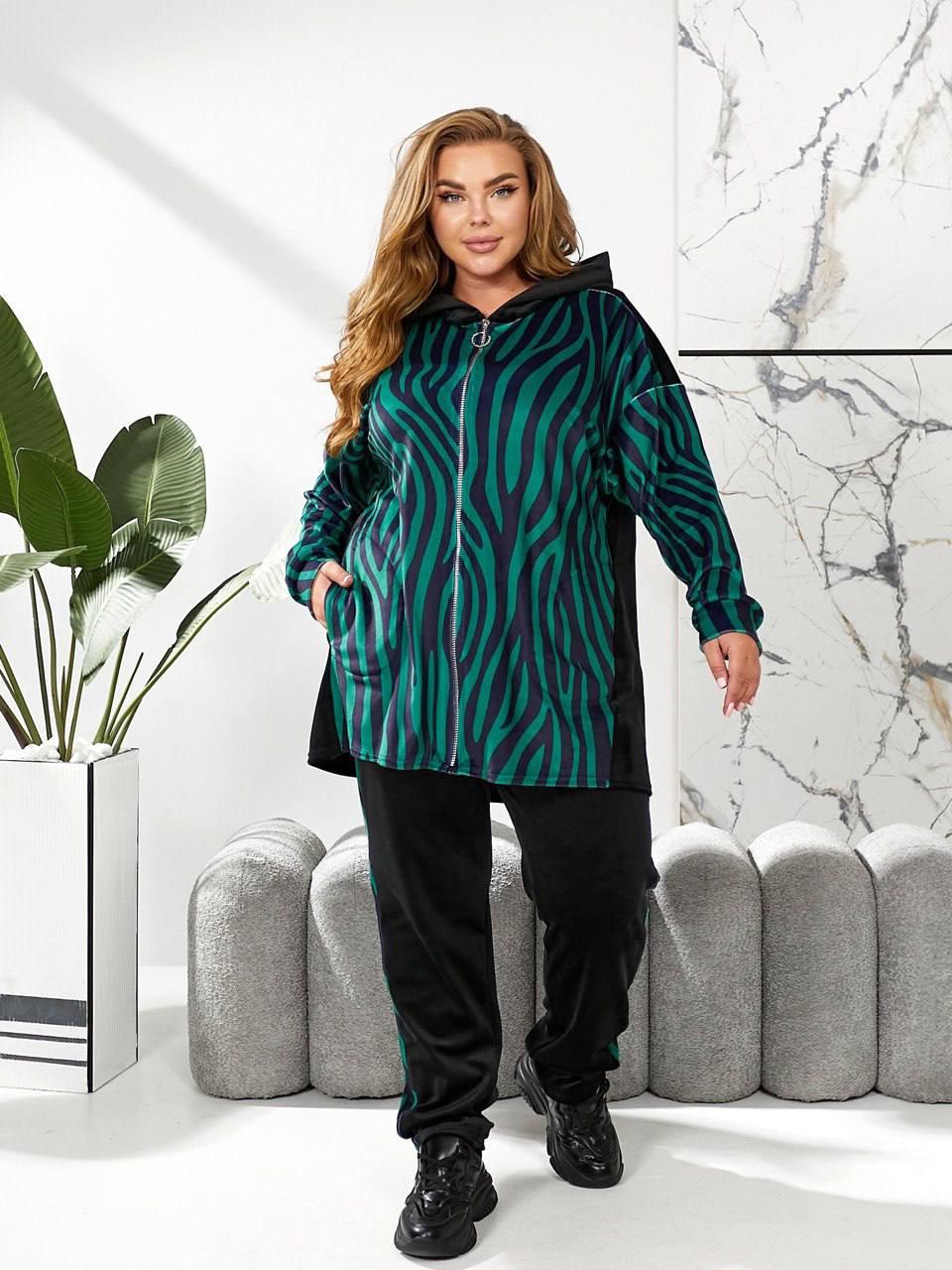 Спортивний костюм з подовженою кофтою на блискавці, фото 1