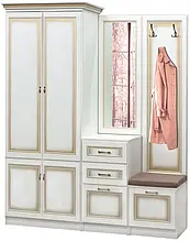 Передпокій Дора 1 з ДСП/МДФ Скай білий/золото