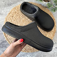 Сабо утепленні чоловічі чорні EVA калоші без задника чорного кольору ева 41-45 галоші теплі зимові з піни