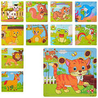 Дерев'яна іграшка "Пазли" тварина, мікс видів, в пак. 15*15*0,5см (500шт)