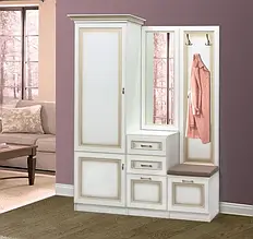 Передпокій Дора 2 з ДСП/МДФ Скай білий / золото