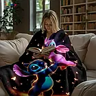 Плюшевий плед ковдра покривало Ліло та Стіч Lilo & Stitch 150х200 см, фото 2