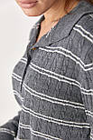 Кофта-поло на ґудзиках у косичку — сірий колір, ONE SIZE (є розміри), фото 4