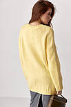 В'язаний жіночий джемпер oversize — жовтий колір, ONE SIZE (є розміри), фото 2