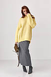 В'язаний жіночий джемпер oversize — жовтий колір, ONE SIZE (є розміри), фото 3