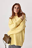 В'язаний жіночий джемпер oversize — жовтий колір, ONE SIZE (є розміри), фото 5