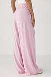 Літні штани на гумці вільного крою — рожевий колір, S (є розміри), фото 2