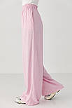 Літні штани на гумці вільного крою — рожевий колір, S (є розміри), фото 5