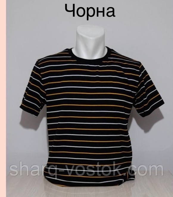 Футболка чоловіча батал у смужку (58-66), фото 1