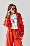 Спортивний костюм з прямими штанами та укороченим худі — теракотовий колір, ONE SIZE (є розміри), фото 3