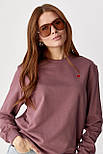 Однотонний світшот із сердечком — бордо-колір, S (є розміри), фото 5