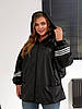 Жіноча ветровка з еко-шкіри з капюшоном, фото 3