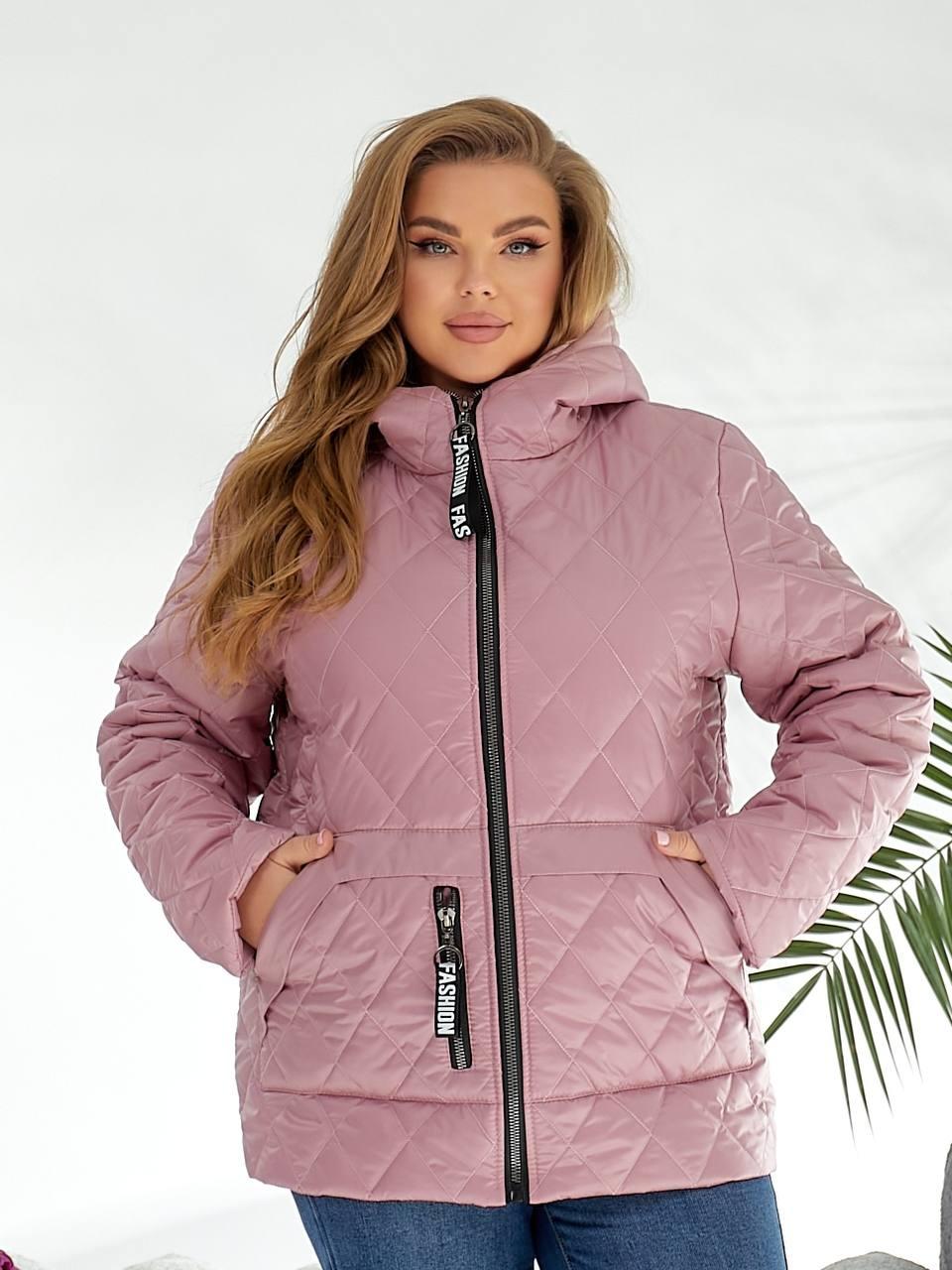 Демісезонна жіноча куртка з накладними кишенями та капюшоном, фото 1