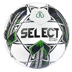 М'яч футзальний SELECT Futsal Planet v22 (327) біло/зелений (розмір 4)