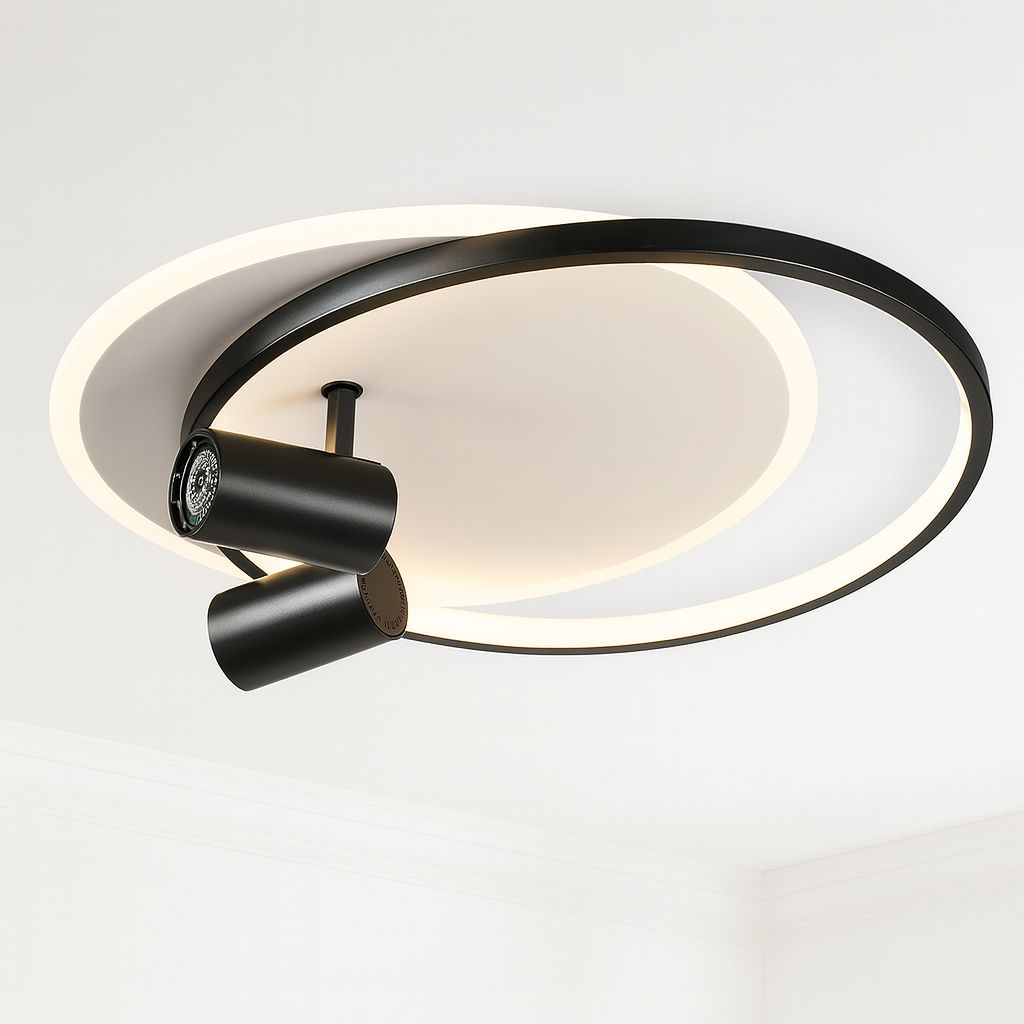 Кругла люстра в передпокій Splendid Ray 116W до 20 м² колір Чорний + Білий 30428643, фото 1