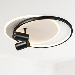 Кругла люстра в передпокій Splendid Ray 116W до 20 м² колір Чорний + Білий 30428643