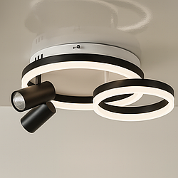 Світильник у сучасному стилі Splendid Ray 98W до 20 м² колір Чорний + Білий 30428629