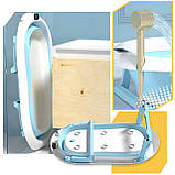 Складна дитяча ванночка для купання Axel з термометром і подушкою силіконова компактна з підставкою, фото 3