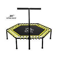 Батут з ручкою 127 см для фітнесу жовтий
