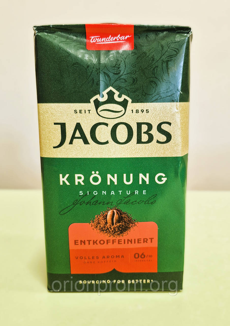 Кава Jacobs Kronung 500 г мелена без кофеїну, фото 1