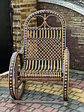 Плетена крісло гойдалка з ротангу та лози. Арт:9990, фото 9