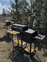 Мангал барбекю SOFT GRILLгриль з вентиляцією з пічкою під казан з деревяним столиком 0966887444