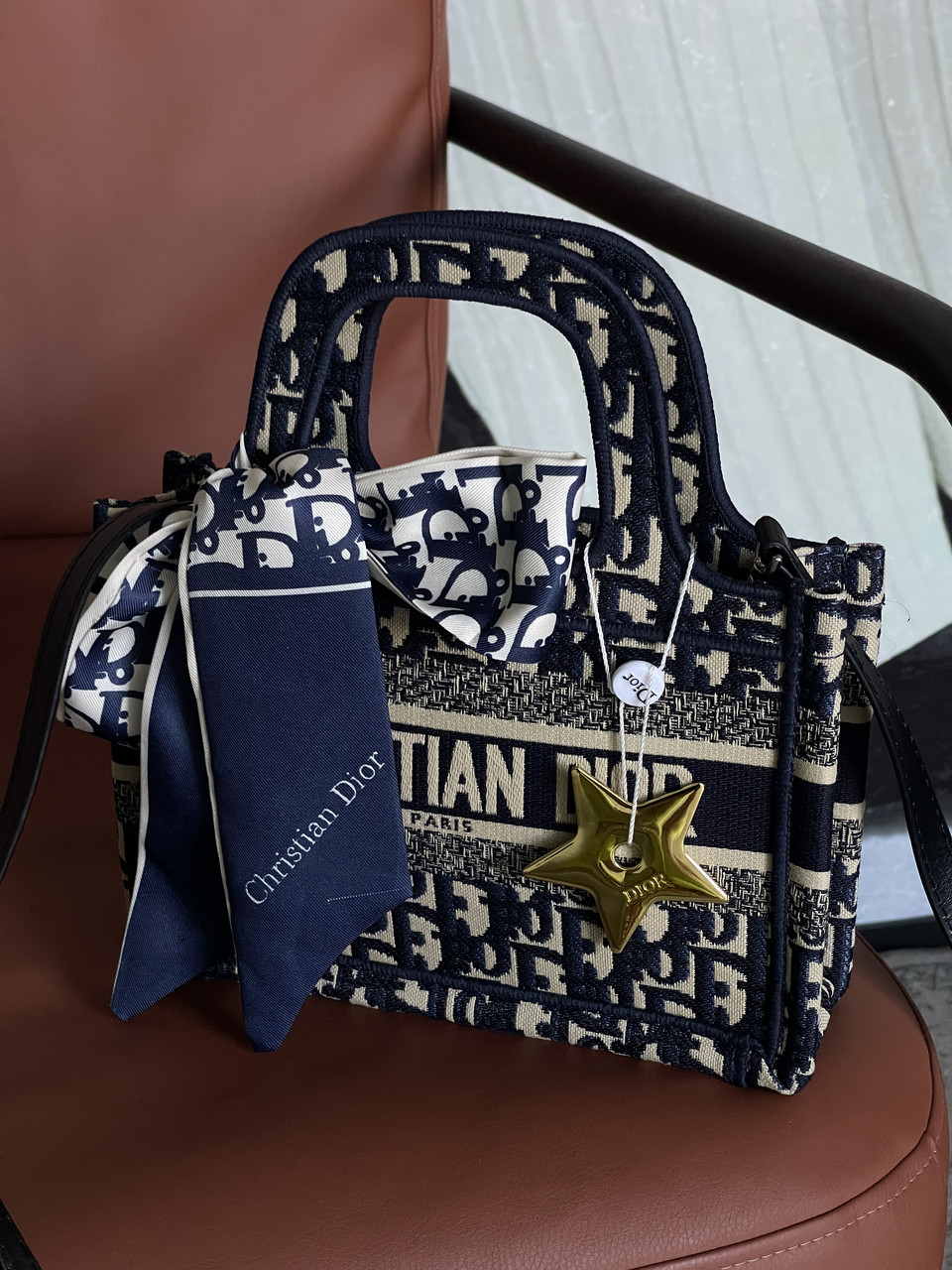 Сумка-шопер Крістіан Діор текстиль шопер Dior Small size синій, фото 1