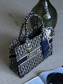 Сумка-шопер Крістіан Діор текстиль шопер Dior Large size синій