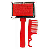 Пуходерка + гребінець Trixie для догляду за шерстью та підшерстком 6см х 13см (TX-2353), фото 3
