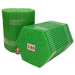 Еластичні воскові свічки зелені №140 — 2 кг (≈700 шт, висота 14 см), бджолиний віск