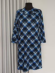 Плаття жіноче синього кольору прямого крою з довгими рукавами з 52 по 64 р