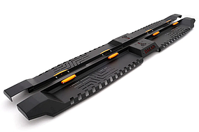 Бокові пороги Dakar V2 з LED (2 шт метал) для Volkswagen Amarok 2010-2022 рр