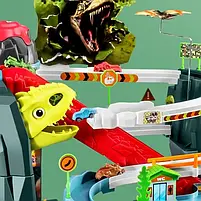 Трек 5505A машинка 8 шт., дорожні знаки, пара, динозавр ,музика, світло, на батарейках, в коробці, 42,5-33-17 см., фото 4