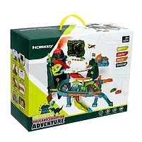 Трек 5505A машинка 8 шт., дорожні знаки, пара, динозавр ,музика, світло, на батарейках, в коробці, 42,5-33-17 см., фото 5