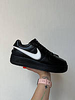 Чоловічі дуже стильні кросівки Nike Air Force 1 Low x AMBUSH Black, якісна топова модель чорні