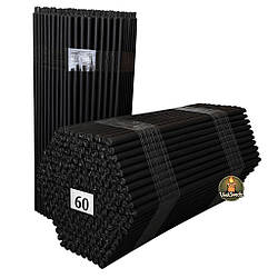 Еластичні воскові свічки чорні №60 — 2 кг (≈300 шт, висота 19 см), бджолиний віск