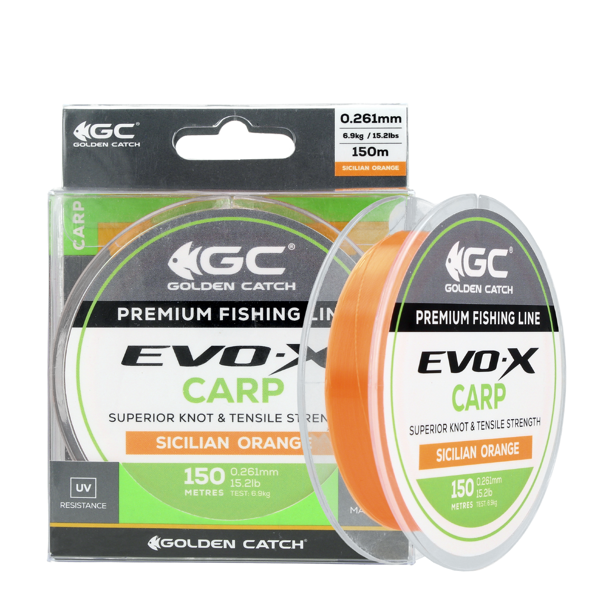 Волосінь GC EVO-X Carp 150м Sicilian Orange 0.261мм, фото 1