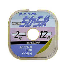 Шок лідер Gosen Taper Line GT-462N 15м*5шт 0.235-0.570мм