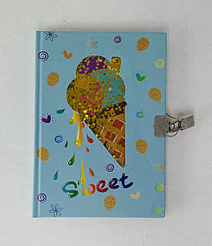 Блокнот На замочці А5 "Морозиво" Тверда обкл. 80 аркушів (5183)