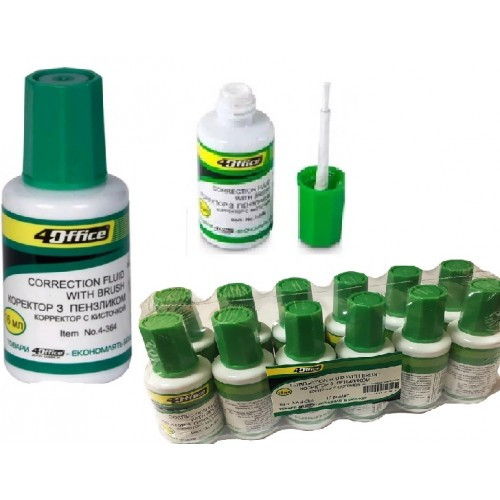 Коректор з пензликом 4OFFICE Fluid 4-364 16мл (від 1 шт.)