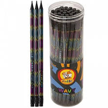 Олівці CLASS 147 графітові Nature з гумкою (В) Wavy (48шт в тубі) асорті