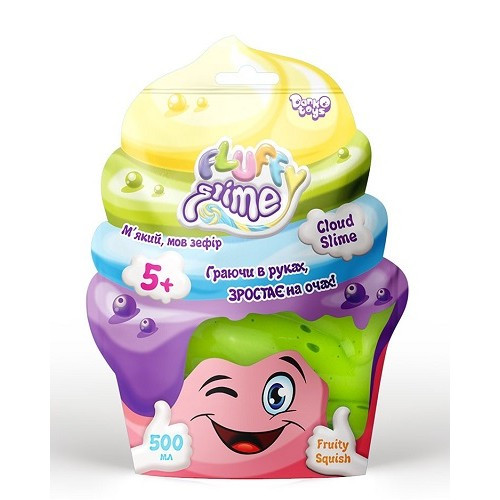 Антистрес-лизун Fluffy Slime в пакеті 500 г укр FLS-02-01U розмір 17х24 см ТМ Danko Toys