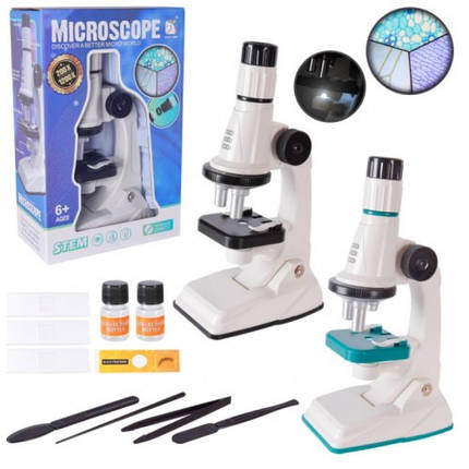 Мікроскоп SD661 2 кольори скло пробірки пінцет в коробці 26*9*16.5см, фото 1