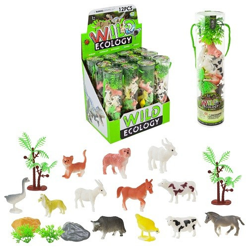 Тварини свійські набір 12 шт. 303-304 у колбі 20 см